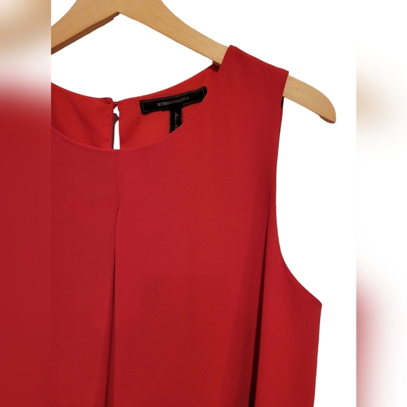 BCBGMaxAzria Amelie Sleeveless Draped Dress Poppy Pink Mini M - Picture 5 of 12